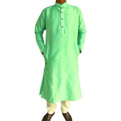 Mehendi dress for Men in Plain Dupion Silk