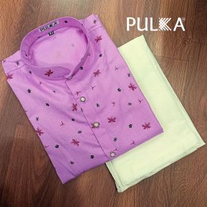 Pulka Floral Printed Magic Cotton Kurta Pajama set for men