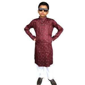 Pulka Boy's Cotton Square Dobhi Kurta pyjama set