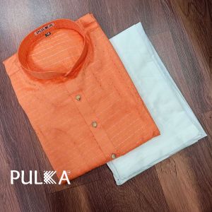 Pulka Cotton Doriya Kurta Pajama set for Men