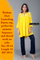 Rayon top with sequence work and embroidery on yoke